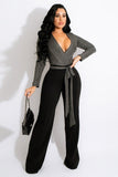 Sexy V-Neck Patchwork Jumpsuit for Effortless Chic Style