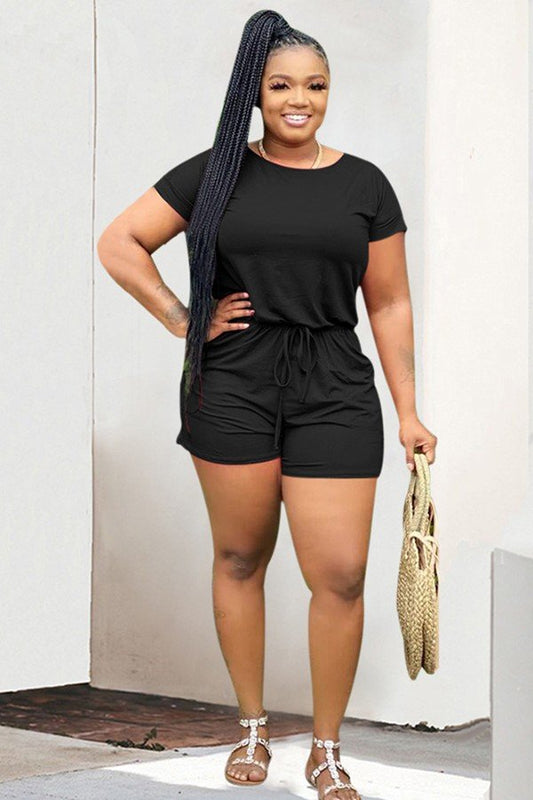 Chic Crewneck Lace-Up Jumpsuit for Nightlife Adventures