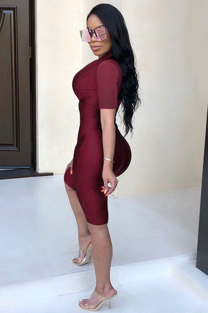 Sexy Deep V Zipper One-Piece Club Outfit for Daring Nights