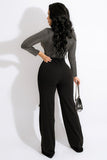 Sexy V-Neck Patchwork Jumpsuit for Effortless Chic Style