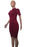 Sexy Deep V Zipper One-Piece Club Outfit for Daring Nights
