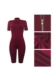 Sexy Deep V Zipper One-Piece Club Outfit for Daring Nights