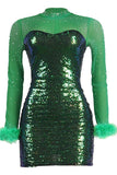 Solid Color Sexy See-through Gauze Hot Drill Slimming Dress Delight