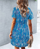 Casual Vacation Style Floral Print Half Skirt Dress for Women