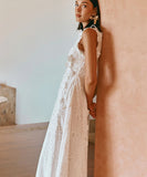 Lace Trimmed Embroidered Strap Dress