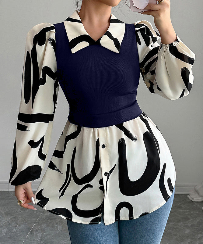Printed Long Sleeve Blazer For Women With Bold Print