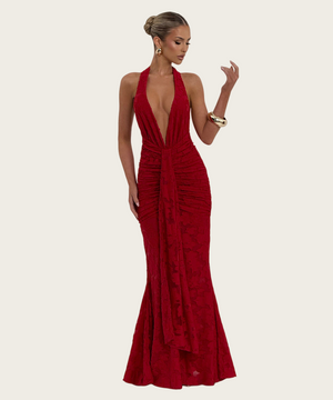 Sexy Deep V-Neck Revealing Backpack Style Hip Dress For Confident Outings