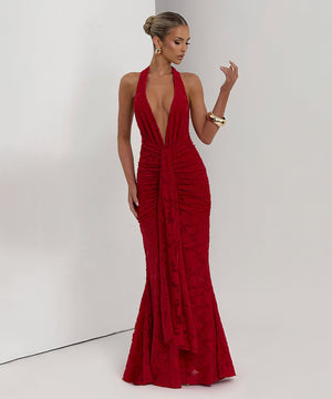 Sexy Deep V-Neck Revealing Backpack Style Hip Dress For Confident Outings