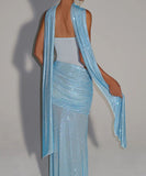 Classic Strapless Halter Sequin Evening Dress Chic