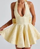 Elegant Lace-Up Evening Dress with Neckline in Multiple Colors