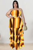 Chic Strapless Vertical Stripe Dress