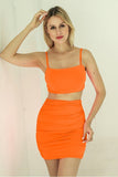 Solid Color Sexy Suspenders Small Vest Skirt Set for Curves