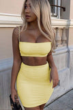 Solid Color Sexy Suspenders Small Vest Skirt Set for Curves