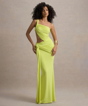 Single-Shoulder Backless Pleated Long Dress Elegant Evening