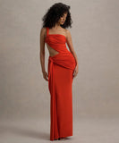 Single-Shoulder Backless Pleated Long Dress Elegant Evening