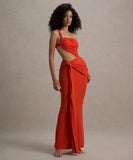 Single-Shoulder Backless Pleated Long Dress Elegant Evening