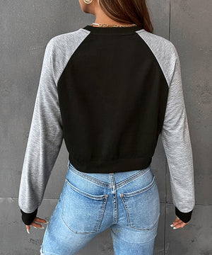 Monogrammed Black and Grey Women's Top